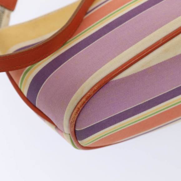 BURBERRY Nova Check Blue Label Hand Bag Canvas Orange Purple Auth ti1989 - Picture 9 of 16